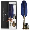 VANGOAL Vintage Carving Feather Pen Set, Glittering Quill Set Antique