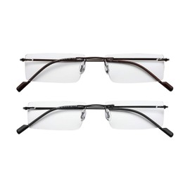 Success Eyewear Reading Glasses 2 Pair Rimless Ultra Lightweight Readers for Men and Women +1.5