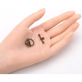 20 Sets Rose Flower Toggle Clasp T-Bar Closures for for Necklace Bracelet Anklet Jewelry (style1)