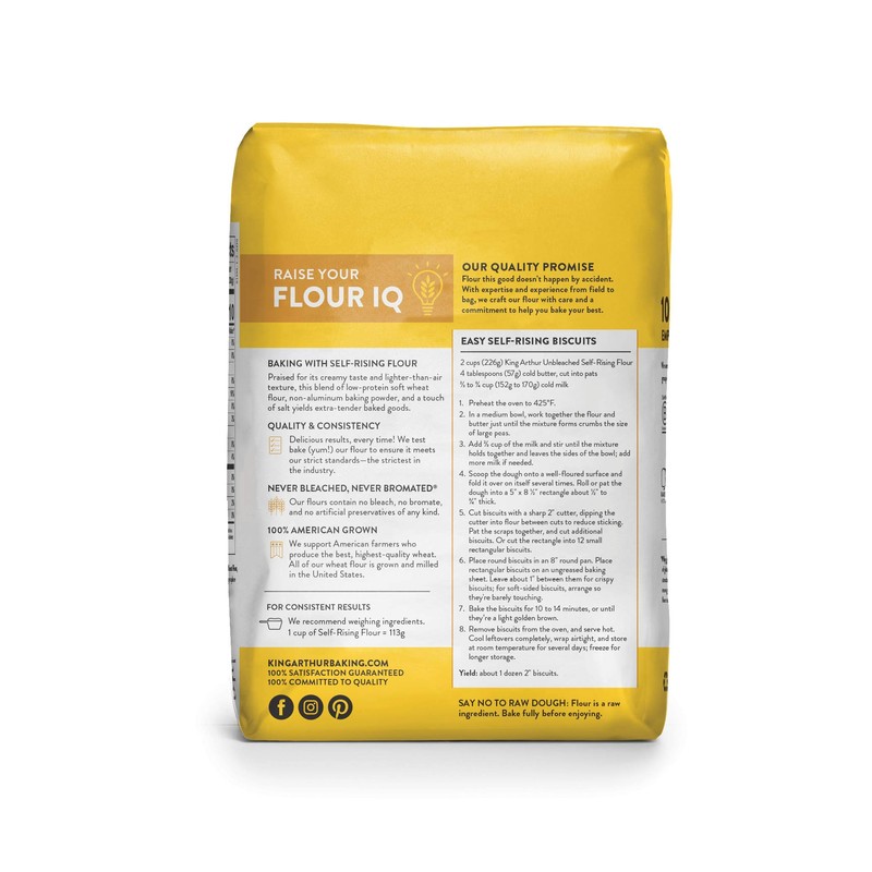 King Arthur, Unbleached Self Rising Flour, Non-GMO Project Verified, No