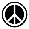 CafePress White Peace Sign Round Car Magnet, Magnetic Bumper Display