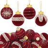 Fovths 12 Pack Velvet Christmas Balls Bulk Flocked Christmas Tree