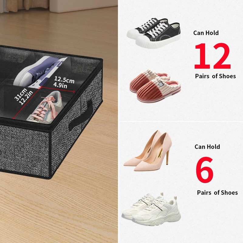 Onlyeasy Sturdy Under Bed Shoe Storage Organizer, Set of 2,