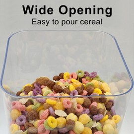 Cereal Dispenser Countertop with lids, 5L Organization and Storage Containers for Kitchen and pantry, Rice Dispenser for food, Cereal, Beans, Nuts, Snack,Oatmeal, Dog Food, Bird Seed, Black, 1Pc