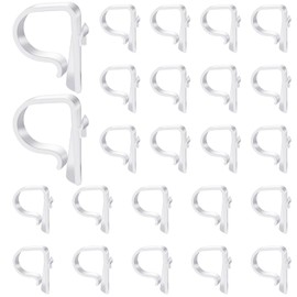 Yookeer 24 Pieces Church Pew Clips Heavy Duty Plastic Hooks Tablecloth Chair Table Clips Translucent White Holders for Wedding Ceremony Church Aisle Railing Bow Decorations