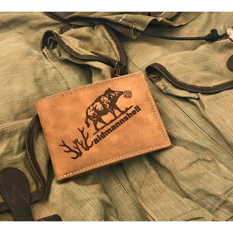 Greenburry Vintage Forest WMH02 Leather Wallet Brown, brown, Hook &