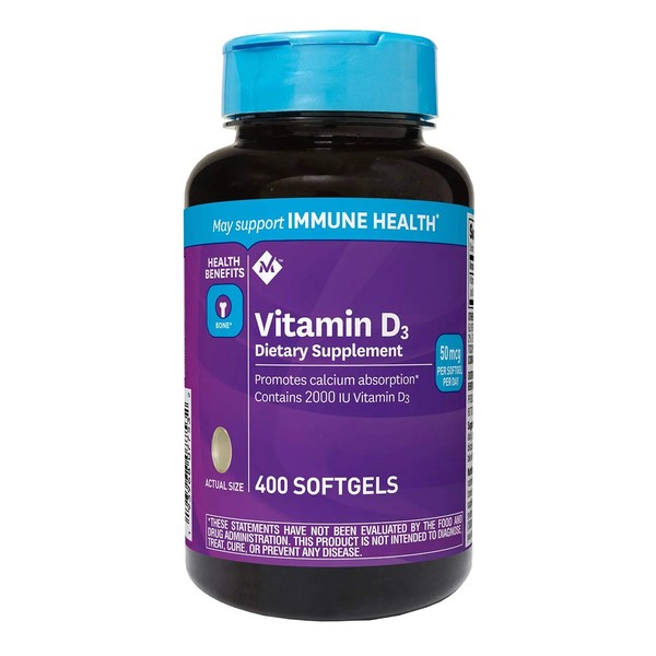 Members Mark Vitamin D-3 2000 IU Dietary Supplement Softgels (400 ct.), 2 Pack
