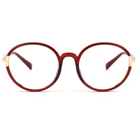 Zeelool Readers TR90 Round Reading Glasses with Standard Anti-Reflective Coating for Women Men ZJGT616104-02（Red，1.75）