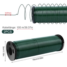 Binding Wire 0.67 mm x 200 m Craft Wire Rustproof Flower Wire Shatterproof Wire for Crafts Non-fading Robust Durable for Crafts Plant Training Flowers Wreaths Fence Flower Arrangements (100 m Roll)