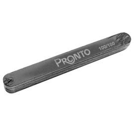 Pronto - Limas de uñas profesionales para salón de uñas, doble cara, color negro, grano 100/100 para manicura y pedicura (10 piezas)