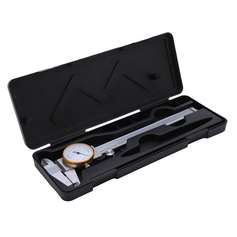 0150mm Dial Caliper Steel ShockProof Adjustable Vernier Caliper with Depth