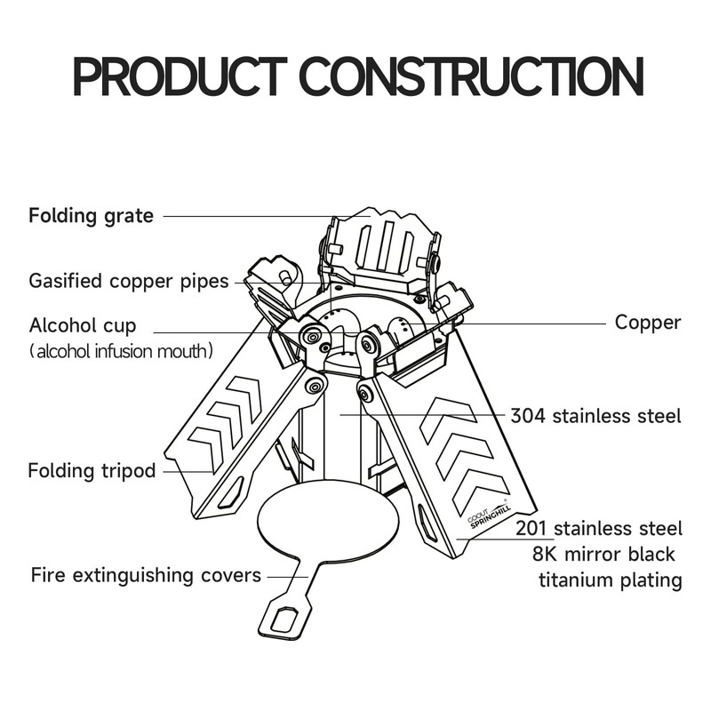 Alcohol Stove - Portable Camping Stove for Backpacking, Hiking, Picnic