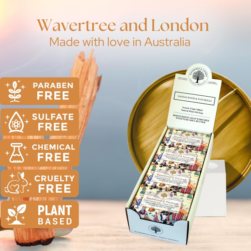 Wavertree & London Sandalwood & Patchouli Scented Natural Soap Bars