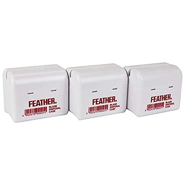 Feather Razor Blade Disposal Case for Barbers 3 Pk