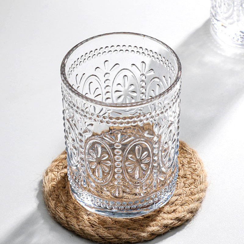 Bekith 6 Pack Drinking Glasses, 9.5 oz Romantic Water Glasses