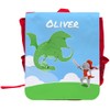 Children's Backpack with Name Oliver Motif with Knight and Dragon