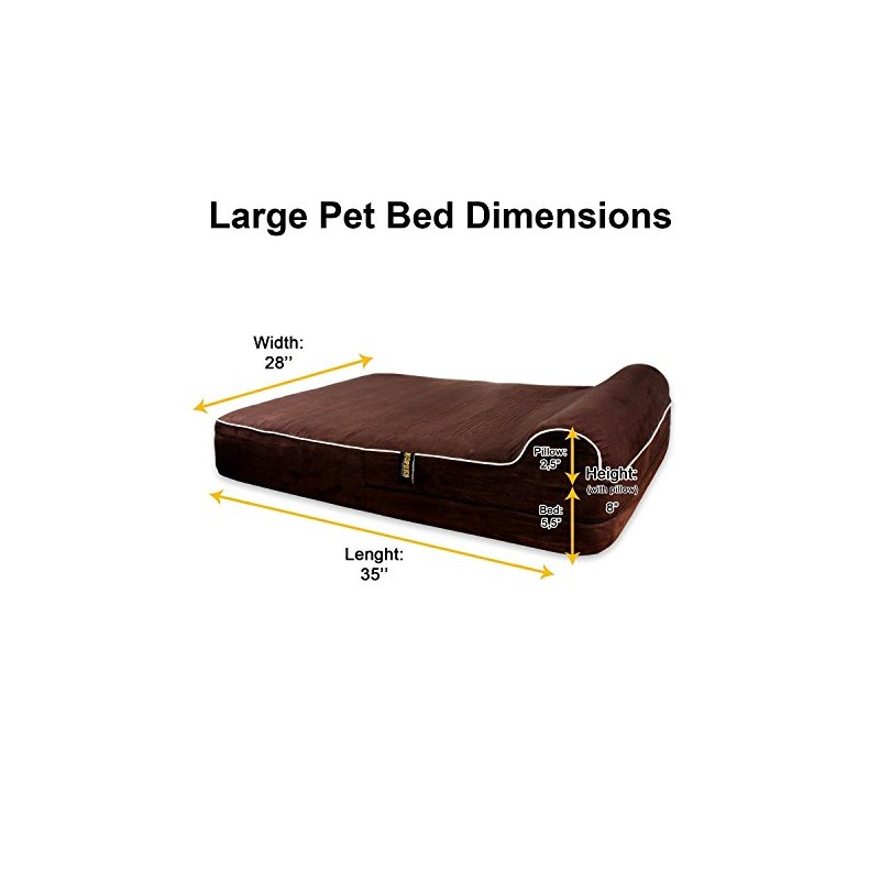 KOPEKS Dog Bed Replacement Cover Memory Foam Beds - Grey