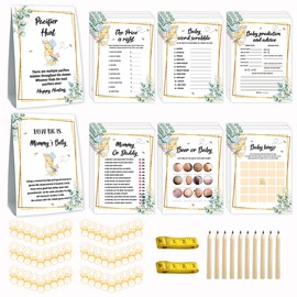 Winnie Baby Shower Games-Baby Shower Decorations Favors-Gender Neutral Design Baby Shower Games-Cute Bear Diaper Raffle Baby Shower Ideas-Little Bear Baby Shower Games for Guests