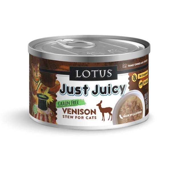 Lotus 2.5 Oz Cat Just Juicy Venison Stew (Case Of