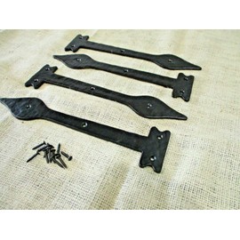Vintage 4 Garage Door Decorative Hardware Dummy Hinges 10" Faux Fake Gate Iron Decorativ