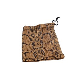 Calabria Animal Snakeskin Print Drawstring Pouch Eyeglass Case Brown Black Microfiber Men Women Sunglasses Bag Sleeve Holder