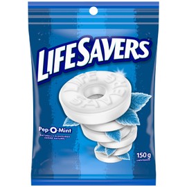 LIFE SAVERS, Pep O Mint Candy Mints, Bag, 150g
