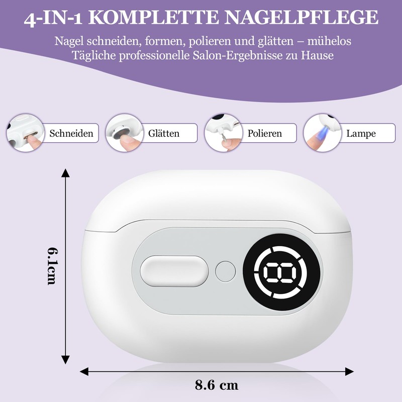 Electric Nail Clippers 4 in 1 Nail Trimmer Electric with