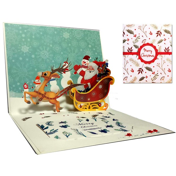 Christmas Cards, Deesospro® Card 3D Pop Up Greeting Card for