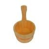 IPPINKA Natural Japanese Hinoki Wood Bath Bucket with Handle