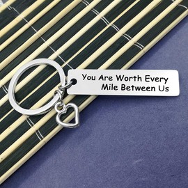Long Distance Relationship Keychain Gift You are Worth Every Mile Between Us Keychain Anniversary Keychain Couples Keychain Going Away Gift Military Jewelry Gift Boyfriend Girlfriend Deployment Gift