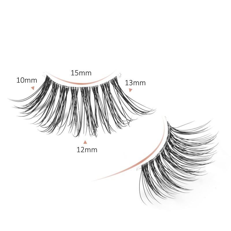 Onlyall False Eyelashes, Half Eyelashes, Natural Look, Thin Eyelashes, Transparent