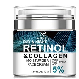 SORYA Crema Hidratante Facial Con Retinol Y Ácido Hialurónico Para El Cuidado De La Piel. Crema Facial Antiarrugas Potente Para Uso Diurno Y Nocturno.