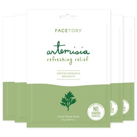 FACETORY K Beauty Mascarilla Facial Cuidado De La Piel - Artemisia Refrescante Refrescante Mascarilla En Hoja Con Extracto De Planta De Artemesia...  