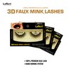 Laflare Silk Lashes 3D FAUX MINK Eyelashes, Light, Reusable, Handmade,