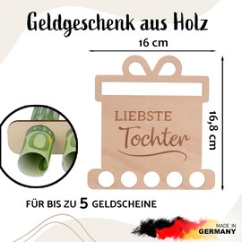 Spruchreif Original Money Gifts | Money Gift Best Daughter | Wooden Gifts | Money Gifts Daughter | Gifts for Daughter | Father Daughter Gift | Mother Daughter Gift