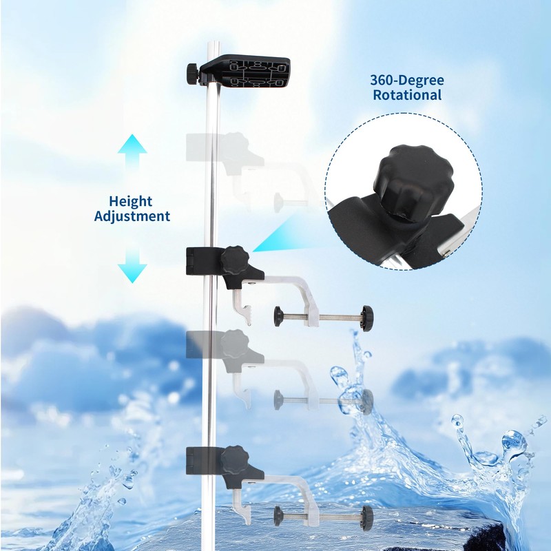 UNITACKLE Telescopic Portable Fish Finder Mount, Upgraded Version Transducer Pole