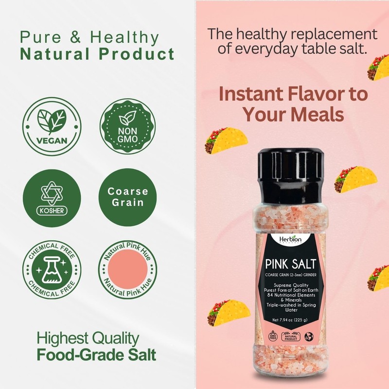 Herbion Naturals Himalayan Pink Salt Grinder - Coarse Grain, 225