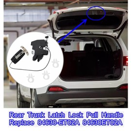 Rear Trunk Lock Latch Lid Actuator Compatible with 2007-2012 Nissan Sentra,Rear Trunk Latch Lock Pull Handle Replace 84630-ET02A 84630ET02A