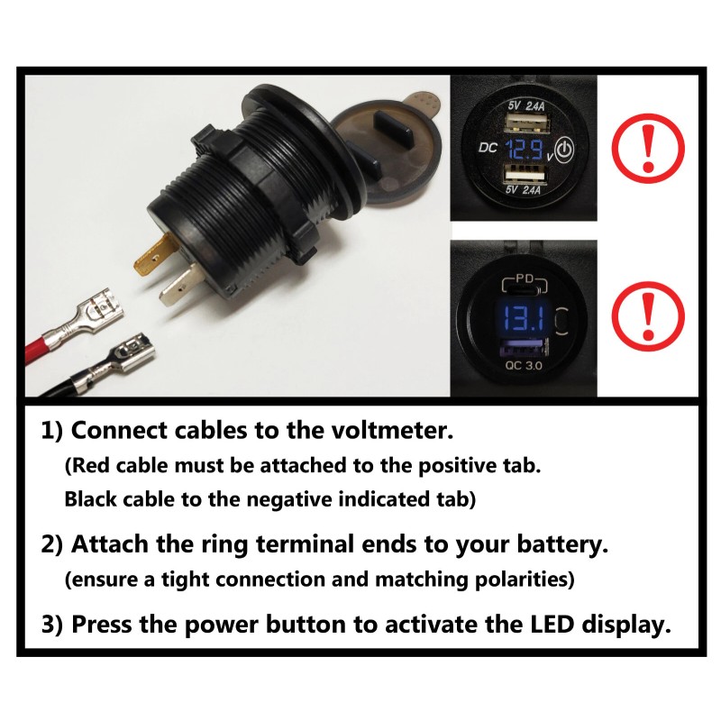 VMAXTANKS Group 27-31 Battery Box W/ 2 USBC/1 USB Voltmeter