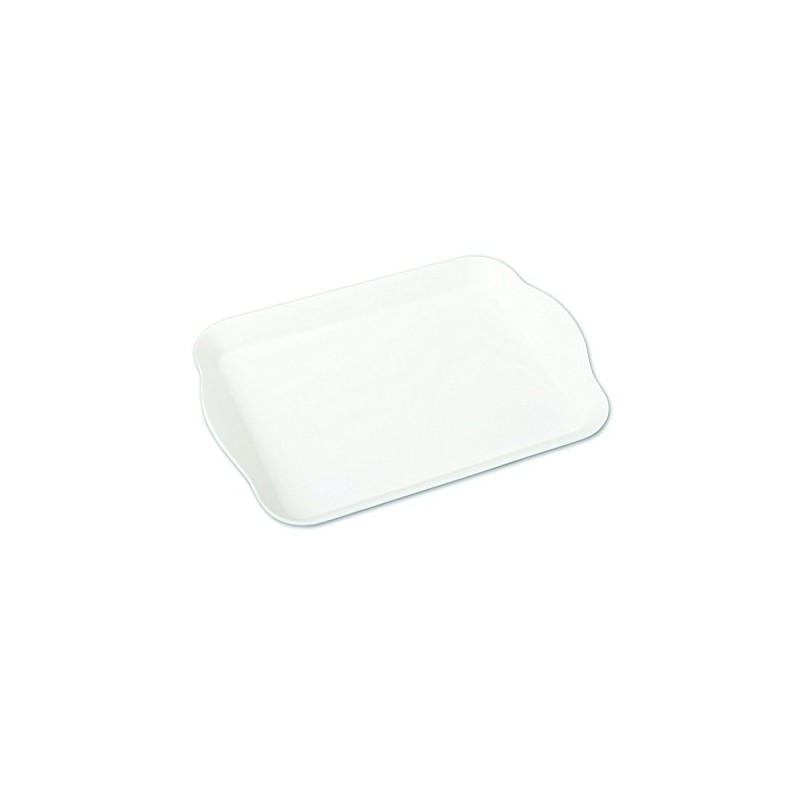 Absorbent Minds Montessori Attractive Premium Small Rectangular White Plastic Tray.