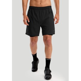 Men's Mountain Bike Shorts 3D Padded Loose-fit Biking Riding Cycling Bicycle Biker Cycle Padding Shorts for Men Zipper Pockets(Black,XL)