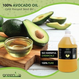 GreenIVe Avocado Oil Naturally Grown 100% Pure Natural without Additives, Clean, Cold Pressed, Non-GMO, Vegan: For Cooking, Frying, Baking and for Sauces, Dressings, Marinades, Salads (16 Fl Oz (GLASS), Avocado)