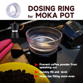 SHANGFEI Dosing ring for moka pot,Coffee powder filler funnel,Anti-flying powder,Moka pot accessories,55mm for 1-cup to 3-cup mocha pot