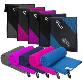 Giwil Premium Microfiber Towel for Travel, Sports & Outdoors Towel Bath Towels (55" X 28") Fast Drying Absorbent Ultra w/Mesh Carry Bag, Antibacterial Quick-Dry Beach Towels Blue