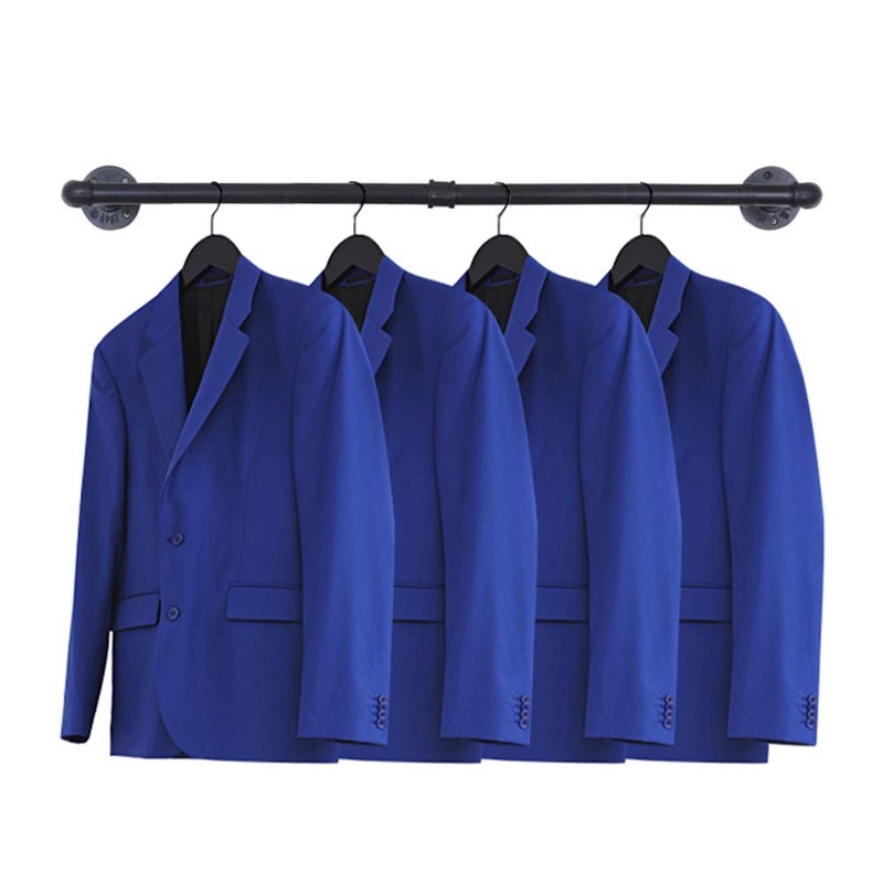 Industrial Pipe Clothing Rack, 30'' Wall Mounted Clothes Garment Rack