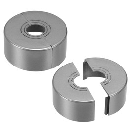PATIKIL Wall Split Flange 0.8/1/1.3 Inch, 2Pcs 1.2" Thicken Cuttable ABS Round Escutcheon Plate Cover Buckle for Water Pipe Faucet Decoration, Grey