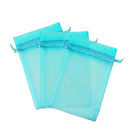 50 Pcs Turquoise 5x7 Sheer Drawstring Organza Bags Jewelry Pouches Wedding Party Favor Gift Bags Gift Bags Candy Bags [Kyezi Design and Craft]