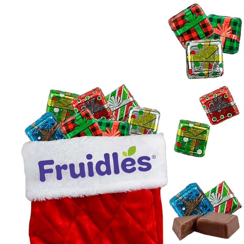 Fruidles Rich Christmas Chocolate Presents Squares Design, Smooth & Creamy
