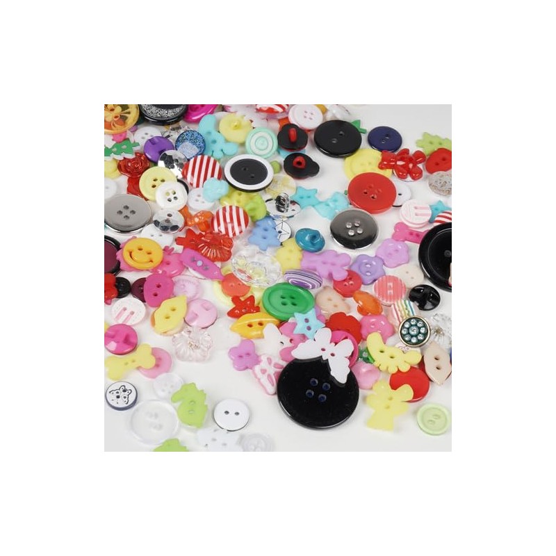 Chenkou Craft Random - 100 botones de plástico pequeños para