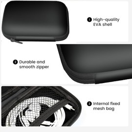 Compatible with HiBy R1 Case, Blueshaweu Durable EVA Carrying Case, Shockproof & Lightweight Protective Cover Compatible for HiBy R1 HiFi MP3 Player (Black)